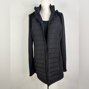 TEK GEAR Black Quilted Hooded Jacket w/ Thumb Holes – Size Small